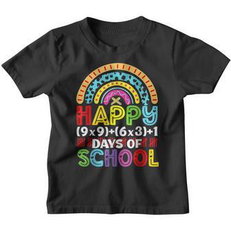 Happy 100 Days Of School Math Rainbow 100Th Day Teacher Youth T-shirt - Thegiftio UK