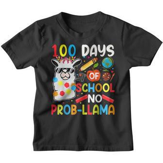 Happy 100 Days Of School No Probllama Llama 100Th Day Youth T-shirt - Thegiftio UK