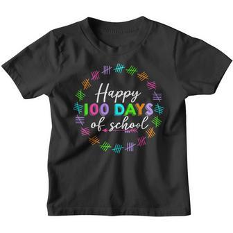 Happy 100 Days Of School Tally Mark Arrow Teacher Student Youth T-shirt - Thegiftio UK
