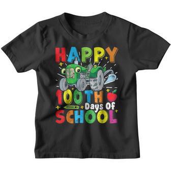 Happy 100 Days Of School Tractors Teacher Boys Kids Toddlers Youth T-shirt - Thegiftio UK