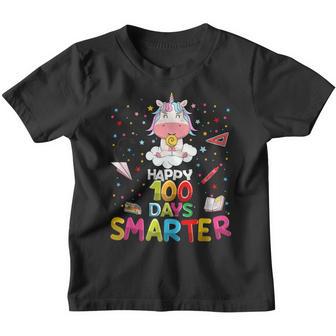 Happy 100 Days Smarter Cute Unicorn Gift Girls Kids Youth T-shirt - Thegiftio UK