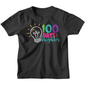 Happy 100Th Day 100 Days Brighter Teacher School Kids Youth T-shirt - Thegiftio UK