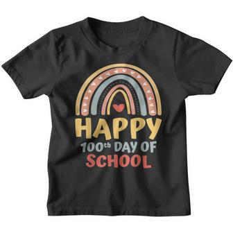 Happy 100Th Day 100 Days Of School Boho Rainbow Students Youth T-shirt - Thegiftio UK