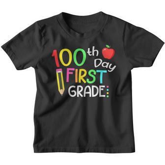 Happy 100Th Day First Grade Back To School Youth T-shirt - Thegiftio UK