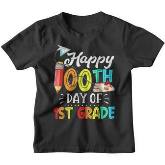 Happy 100Th Day Of 1St Grade 100 School Days Teacher Kids V4 Youth T-shirt - Seseable