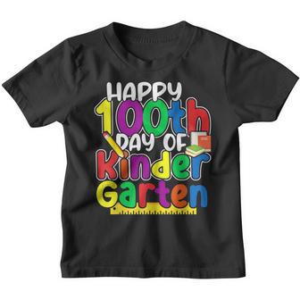 Happy 100Th Day Of Kindergarten Gift For Teachers Kids Youth T-shirt - Thegiftio UK