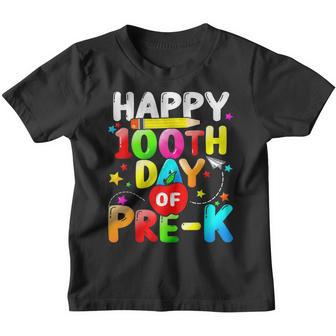 Happy 100Th Day Of Pre-K 100 Days Of School Teacher Kids Youth T-shirt - Thegiftio UK