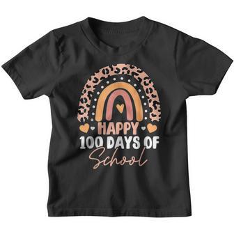 Happy 100Th Day Of School 100 Days Smarter Rainbow Leopard V2 Youth T-shirt - Thegiftio UK