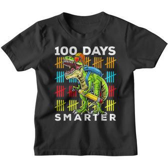 Happy 100Th Day Of School Dinosaur 100 Days Smarter V2 Youth T-shirt - Thegiftio UK