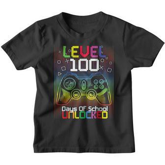 Happy 100Th Day Of School For Teacher & Student Video Gamer Youth T-shirt - Thegiftio UK