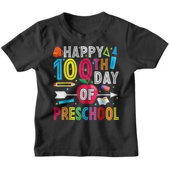 Happy 100Th Day Of School Gift 100 Days Of Preschool Teacher Youth T-shirt - Thegiftio UK