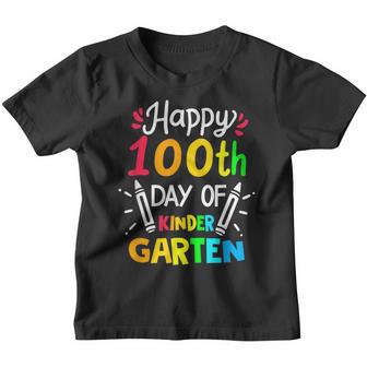 Happy 100Th Day Of School Kinder Garten Colorful School Day Youth T-shirt - Thegiftio UK