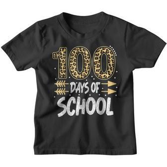 Happy 100Th Day Of School Plaid Leopard Teacher Or Student Youth T-shirt - Thegiftio UK