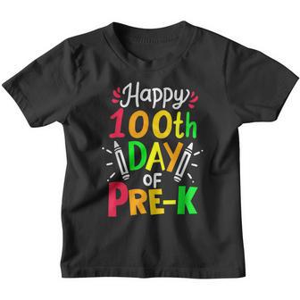 Happy 100Th Day Of School Pre-K Colorful School Day Youth T-shirt - Thegiftio UK