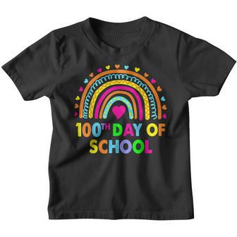 Happy 100Th Day Of School Teacher 100 Days Smarter Rainbow V2 Youth T-shirt - Thegiftio UK