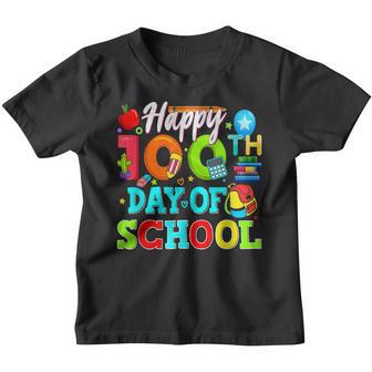 Happy 100Th Day Of School Teacher Kids 100 Days Rainbow V2 Youth T-shirt - Thegiftio UK
