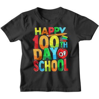 Happy 100Th Day Of School Teacher Kids Child Happy 100 Days Youth T-shirt - Thegiftio UK