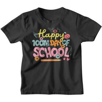Happy 100Th Day Of School Teacher Life Groovy Retro Youth T-shirt - Thegiftio UK