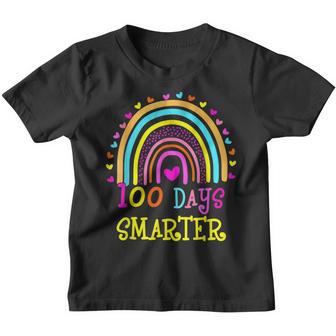 Happy 100Th Day Of School Teacher Rainbow 100 Days Smarter V2 Youth T-shirt - Thegiftio UK