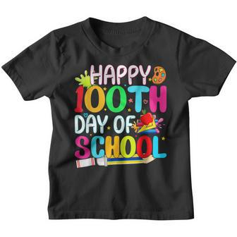 Happy 100Th Day Of School Teachers Kids Happy 100 Days Youth T-shirt - Seseable