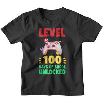 Happy 100Th Days Of School Unlocked Gamer Video Level 100 Youth T-shirt - Thegiftio UK