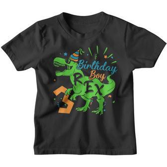 Happy Birthday 3 Year Old Boy Funny Dinosaur Youth T-shirt - Thegiftio UK