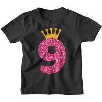 Happy Birthday Girls 9Th Party 9 Years Old Bday Youth T-shirt - Thegiftio UK