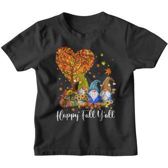 Happy Fall Yall Gnomes Pumpkin Autumn Vibes Thanksgiving Youth T-shirt - Thegiftio UK