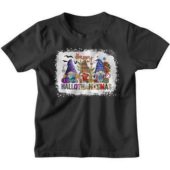 Happy Hallothanksmas Gnomes Halloween Thanksgiving Christmas V31 Youth T-shirt - Thegiftio UK