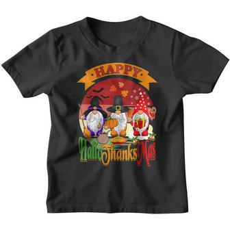 Happy Hallothanksmas Gnomes Halloween Thanksgiving Christmas V49 Youth T-shirt - Thegiftio UK
