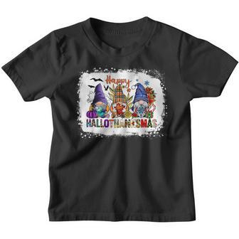 Happy Hallothanksmas Gnomes Halloween Thanksgiving Christmas V51 Youth T-shirt - Thegiftio UK