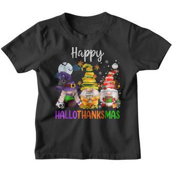 Happy Hallothanksmas Gnomes Halloween Thanksgiving V3 Youth T-shirt - Thegiftio UK