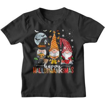 Happy Hallothanksmas Gnomes Lover Halloween Christmas V2 Youth T-shirt - Thegiftio UK