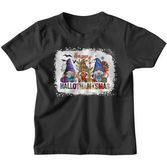 Happy Hallothanksmas Halloween Gnomes Thanksgiving Christmas Youth T-shirt - Thegiftio UK