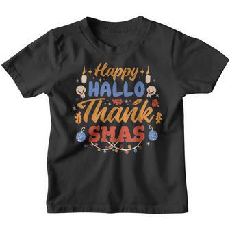 Happy Hallothanksmas Halloween Thanksgiving Christmas Funny Youth T-shirt - Thegiftio UK