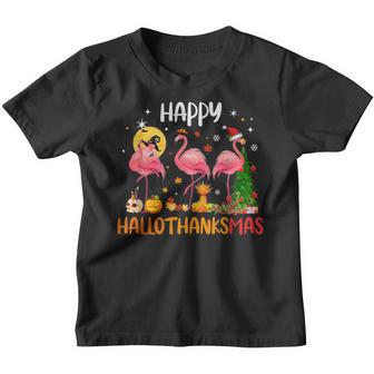 Happy Hallothanksmas Halloween Thanksgiving Christmas V6 Youth T-shirt - Thegiftio UK