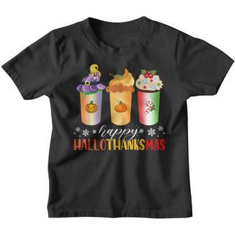 Happy Halloween Happy Thanksgiving Happy Christmas Coffee Youth T-shirt - Thegiftio UK