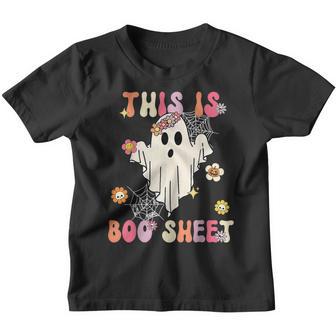 Happy Halloween Retro Groovy Spooky This Is Boo Sheet V2 Youth T-shirt - Thegiftio UK
