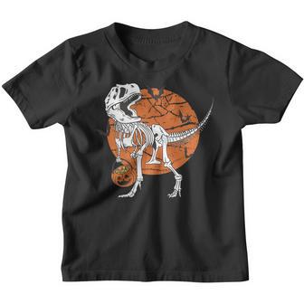 Happy Halloween Skeleton T-Rex Youth T-shirt - Thegiftio UK