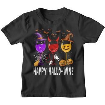 Happy Halloween Wine Glassed Witch Pumpkin Costume Scary Youth T-shirt - Thegiftio UK