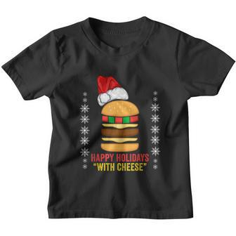 Happy Holidays With Cheese Shirt Christmas Cheeseburger Gift Youth T-shirt - Monsterry DE