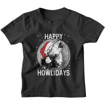 Happy Howlidays Shirt Christmas Wolf Youth T-shirt - Monsterry AU