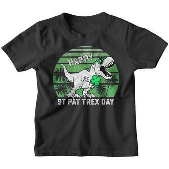 Happy St Pat Rex Dinosaur Saint Patricks Day For Boys Girls Youth T-shirt - Seseable