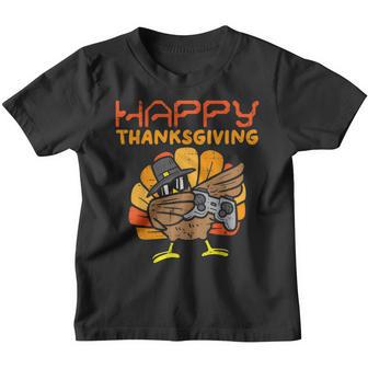 Happy Thanksgiving Dabbing Gamer Turkey Kids Boys Girls Men V3 Youth T-shirt - Thegiftio UK
