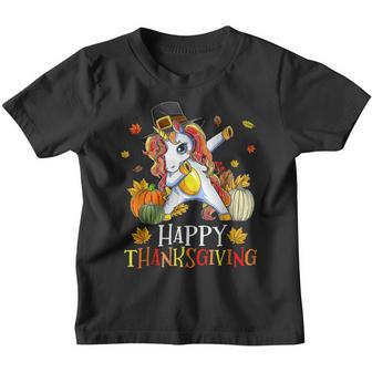Happy Thanksgiving Dabbing Unicorn Pumpkin V2 Youth T-shirt - Thegiftio UK