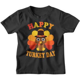 Happy Turkey Day Baby Turkey Thanksgiving Toddler Boys Girls Youth T-shirt - Thegiftio UK