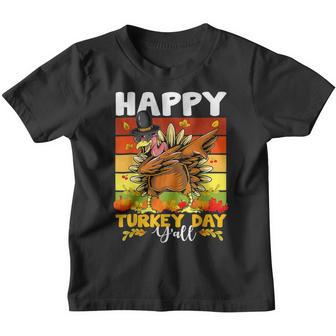 Happy Turkey Day Dabbing Thanksgiving Day Boys Girls Kids Youth T-shirt - Thegiftio UK