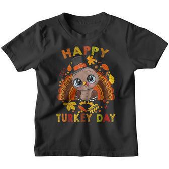 Happy Turkey Day Thanksgiving Day Cute Turkey Kids V2 Youth T-shirt - Thegiftio UK