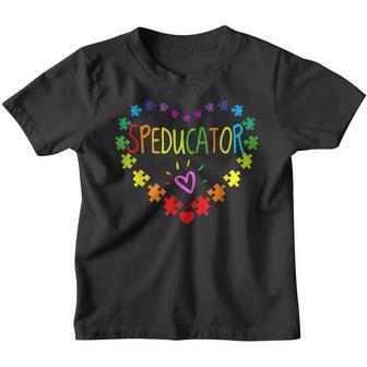 Heart 100Th Day Of School Sped Teacher Autism Awareness Youth T-shirt - Thegiftio UK