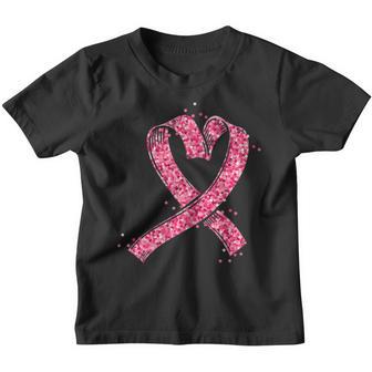 Heart Pink Ribbon Breast Cancer Awareness Fighter Survivor Youth T-shirt - Thegiftio UK